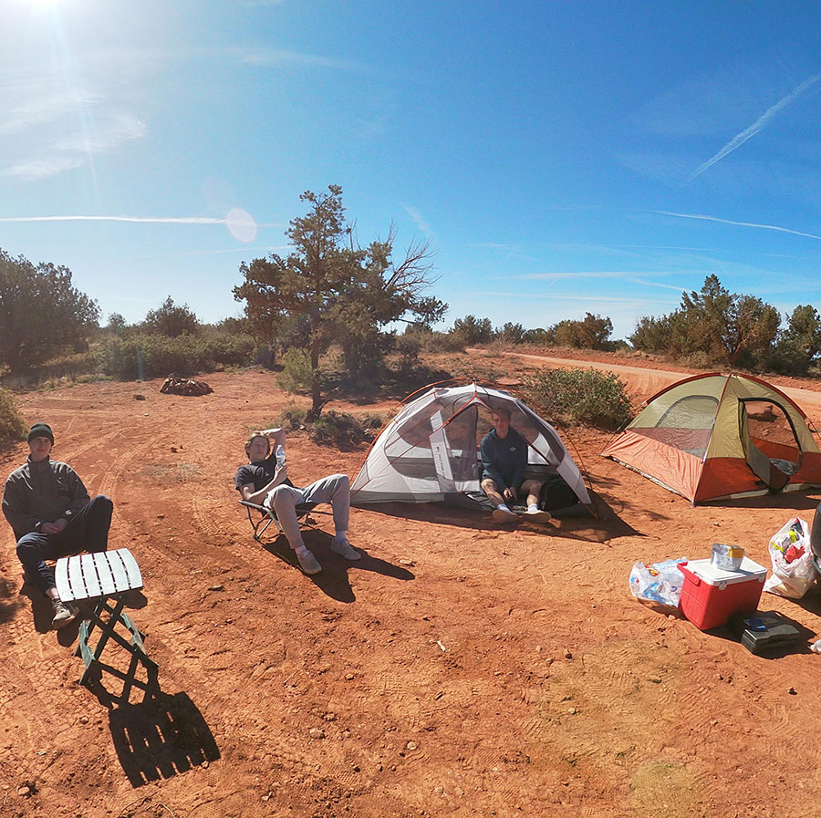 tents set up at camp site in sedona arizona