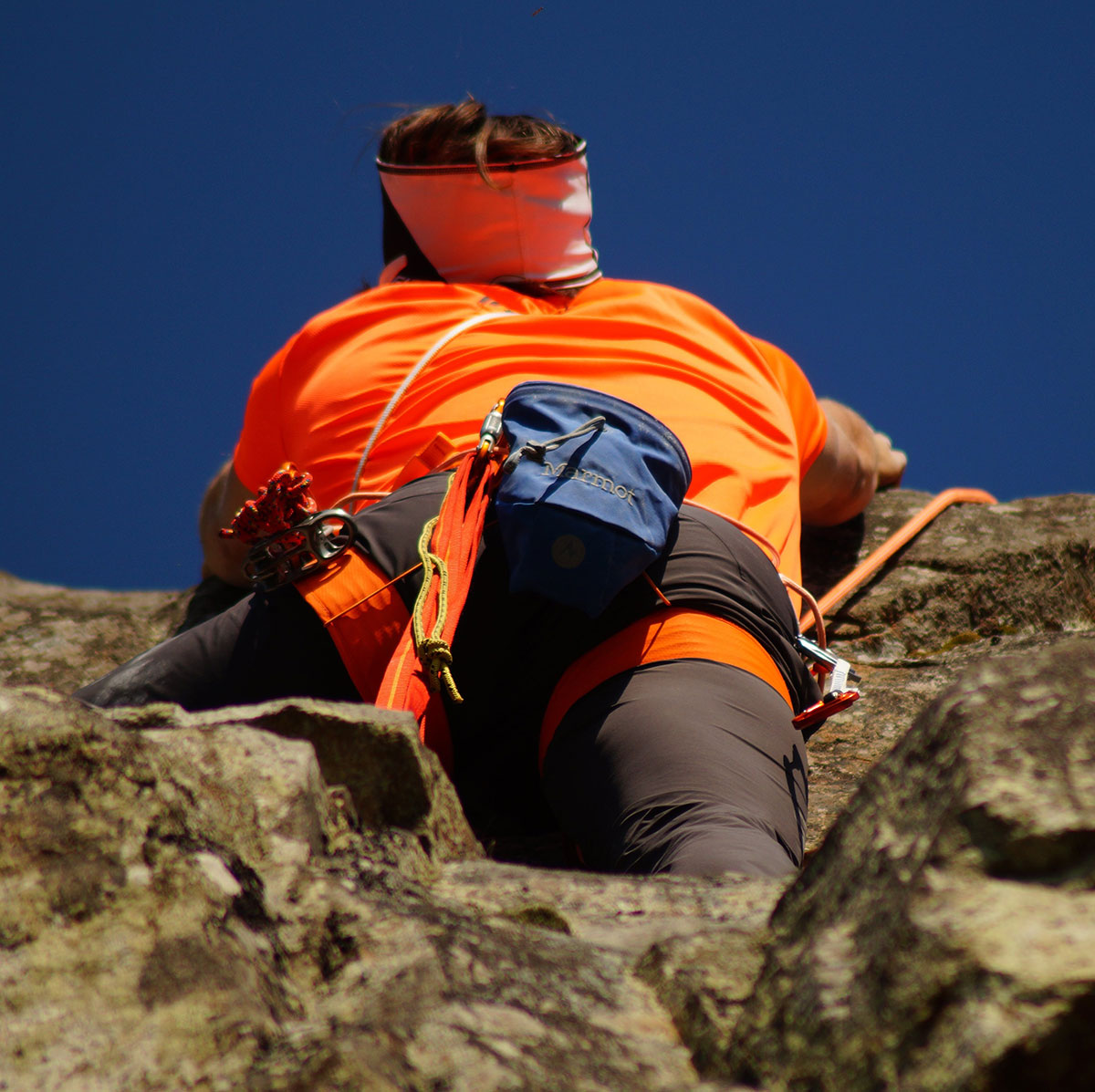 Chalk Bag on the rock climbers harness