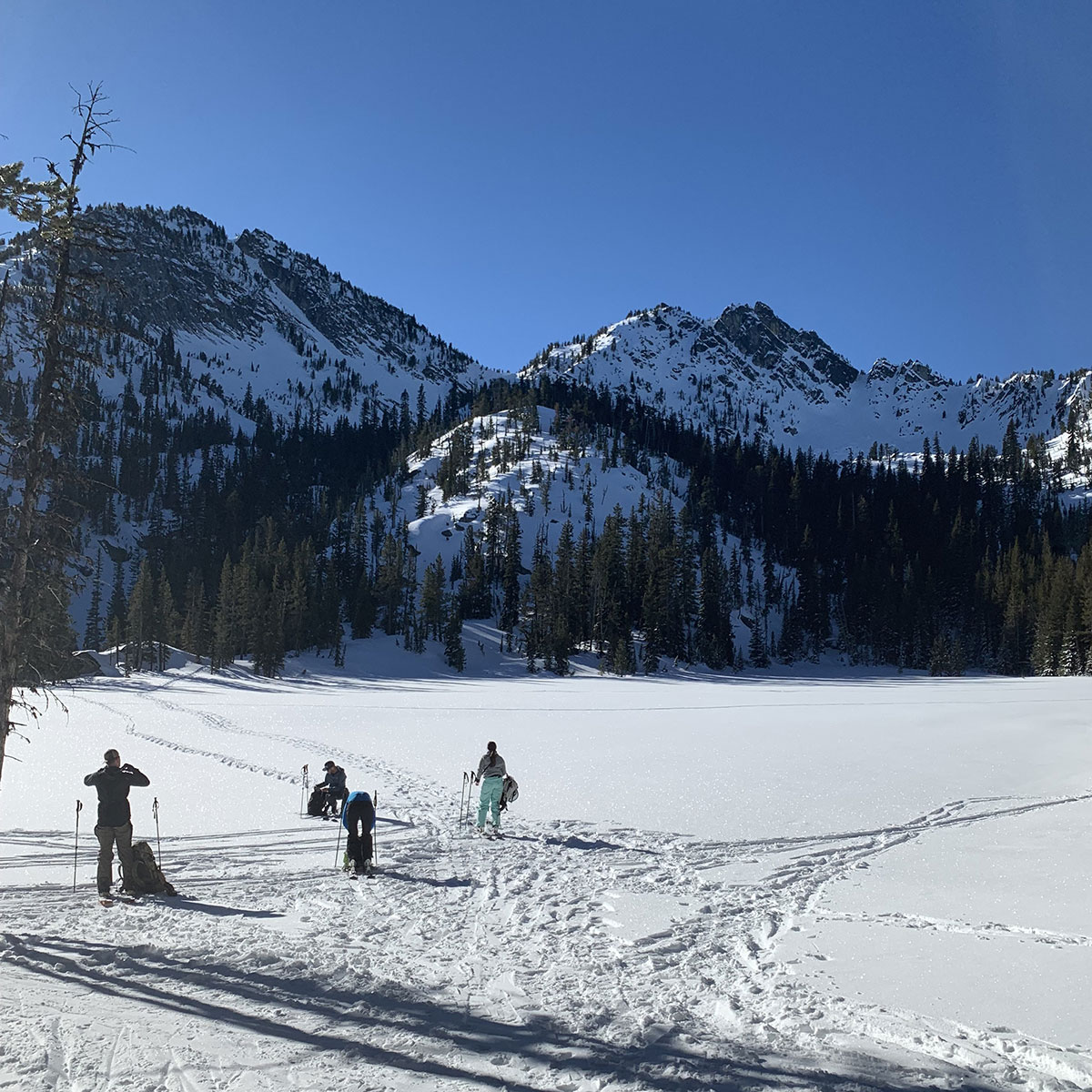 backcountry splitboarding at anthonty lakes in eastern oregon