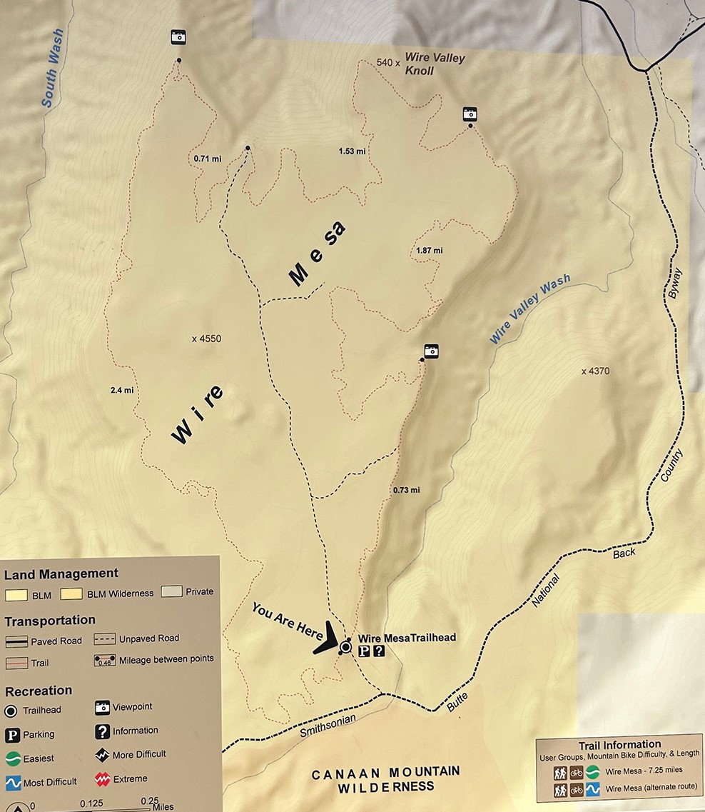 picture of the wire mesa map at the trailhead