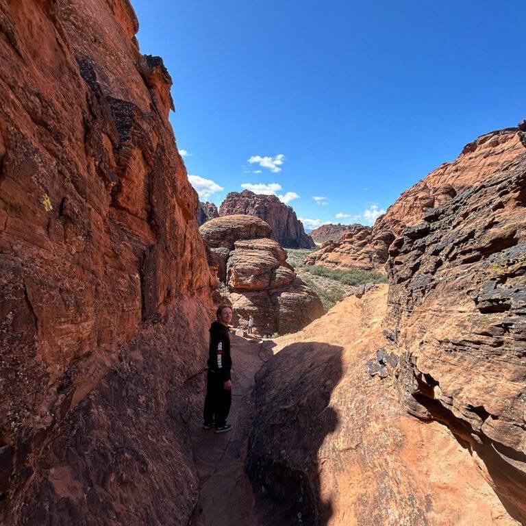 Hiking in Snow Canyon State Park near St. George, Utah